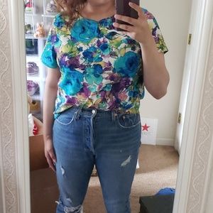 Floral Watercolor Top